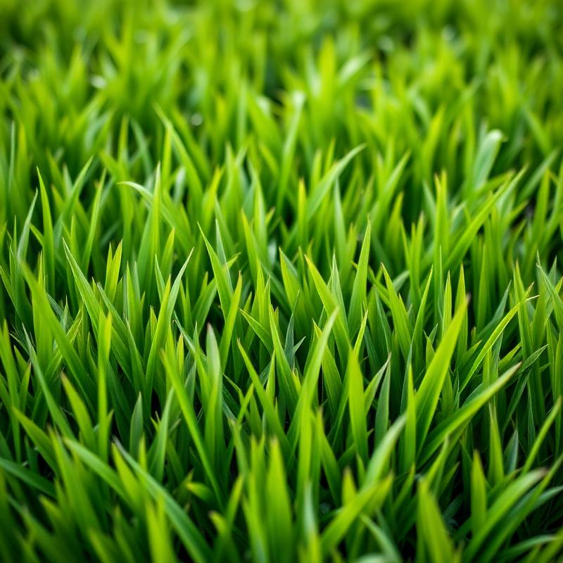 Detail upraveného zeleného trávníku